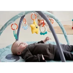 Aktivitetsstativ med 5 stykker legetøj - ZOO Aktivitetstæpper