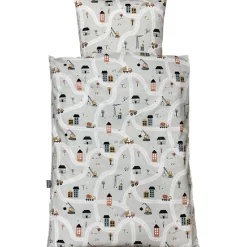 Discount Baby sengelinned - dess. 1241 lys grå m/ veje og stopskilte Børn Sengetøj