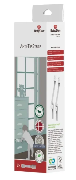 BabyDan Anti-Tip Strap - 2 stk Sikkerhed I Hjemmet