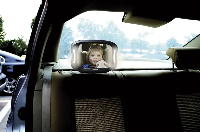 Best BabyDan bagsædespejl m/LED lys Tilbehør Til Autostol &Amp; Bil