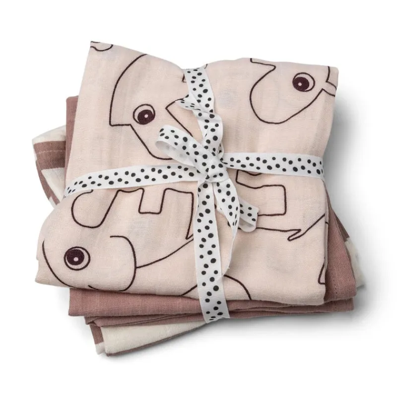 Best Burp cloth 3 - pack - GOTS - Deer friends Powder Stofbleer