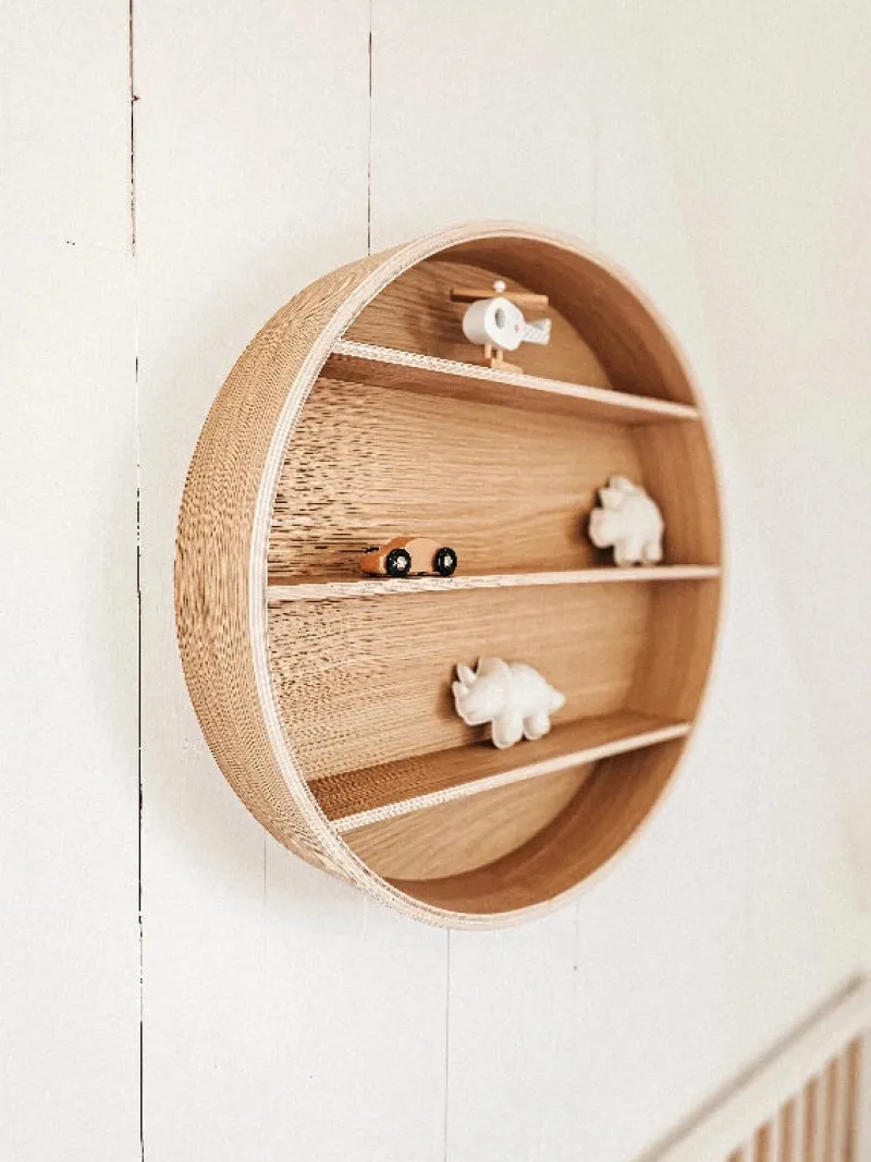 Clearance Udstillingsreol - Birketræsfinér med en overflade afslutning i egetræ Børn Børnemøbler