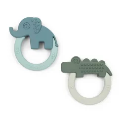 New Biderangle 2 stk Deer friends Grøn/Blå Rangler|Bideringe