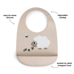 Discount Silikone hagesmæk Sheepy Sand Hagesmække|Hagesmække