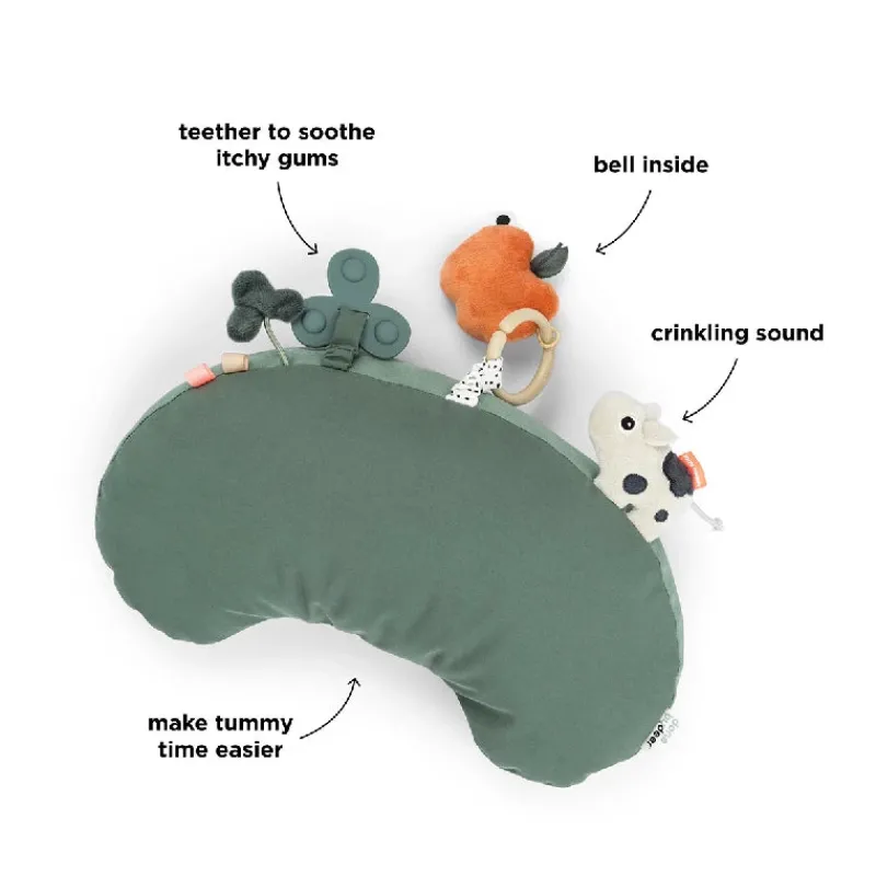 Outlet Tummy time aktivitetspude Tiny farm Grøn Aktivitetslegetøj|Bideringe
