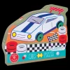 Hot Floss & Rock - Puslespil m. formet motiv & æske 40 brikker - Cars "Racing Car" Spil &Amp; Puslespil|Kreativitet