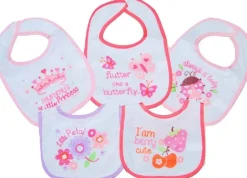 New Frotté Hagesmæk - 5 pk pige Hagesmække|Hagesmække