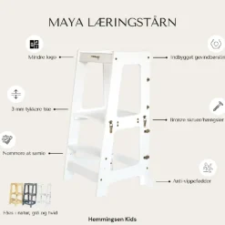 Outlet 3 - i - 1 Maya Læringstårn Hvid Børn Børnemøbler