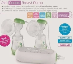 Discount 2-i-1 dobbelt elektrisk og manuel brystpumpe Brystpumper