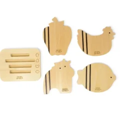 Best Skærebræt Sæt Med 4 Dele Trælegetøj|Træmad