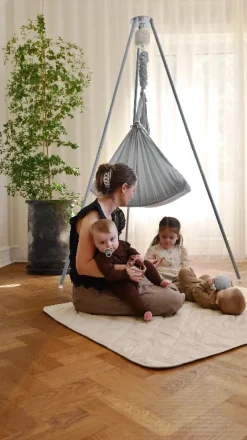 Clearance Basic tvillinge slyngevugge økologisk bomuld - grå Børn Slyngevugger|Slyngevugger