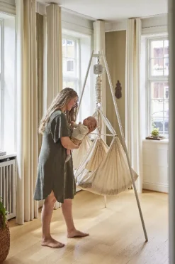 Online Basic tvillinge slyngevugge økologisk bomuld - beige Børn Slyngevugger|Slyngevugger