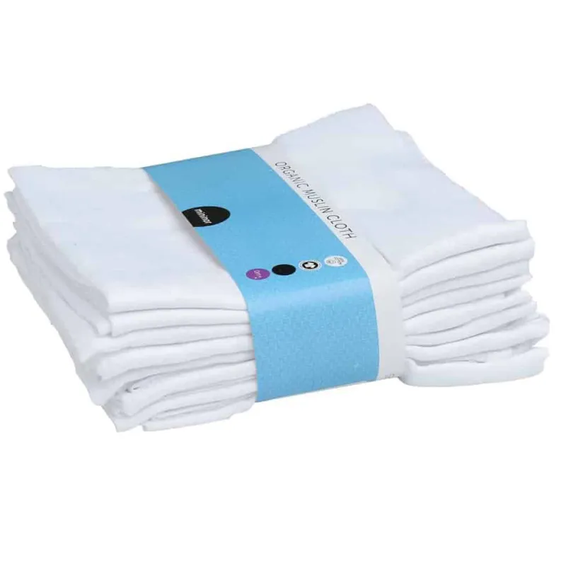 Clearance stofble økologisk hvid 8 - pak Stofbleer