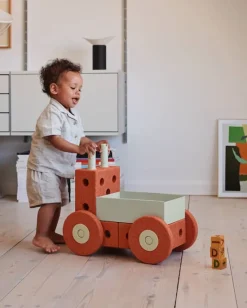 Best 3-in-1 Gåvogn Burnt Orange / Dusty Green Aktivitetslegetøj