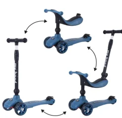 Kick'n'Ride 3i1 - Mørkeblå Løbehjul|Løbecykler