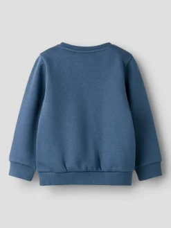 Sale Langærmede sweat trøje med små figur tegning, str. 92-116 - Blå Tøj