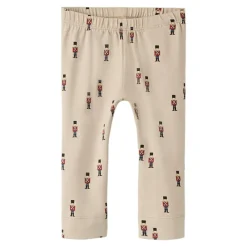 Leggings med mange små figur print, str. 56-92 - Beige Tøj