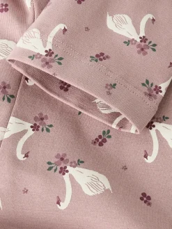 Outlet Leggins med svane print, str. 92-116 Tøj