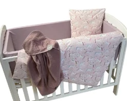 Sale NM Baby sengelinned - rosa enhjørninger m/ farvet hår Børn Sengetøj