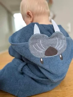 Hot NM Badekåbe mellem blå m/ hvalros på hætten str. 2 år Badeslag &Amp; Håndklæder