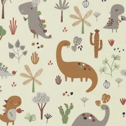 Clearance NM junior sengelinned, dess. 1052 beige dino Børn Sengetøj