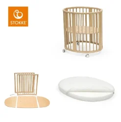 Hot Sleepi mini V3 Natur inkl. Madras og forlængerstykke Børn Vugger|Tremmesenge