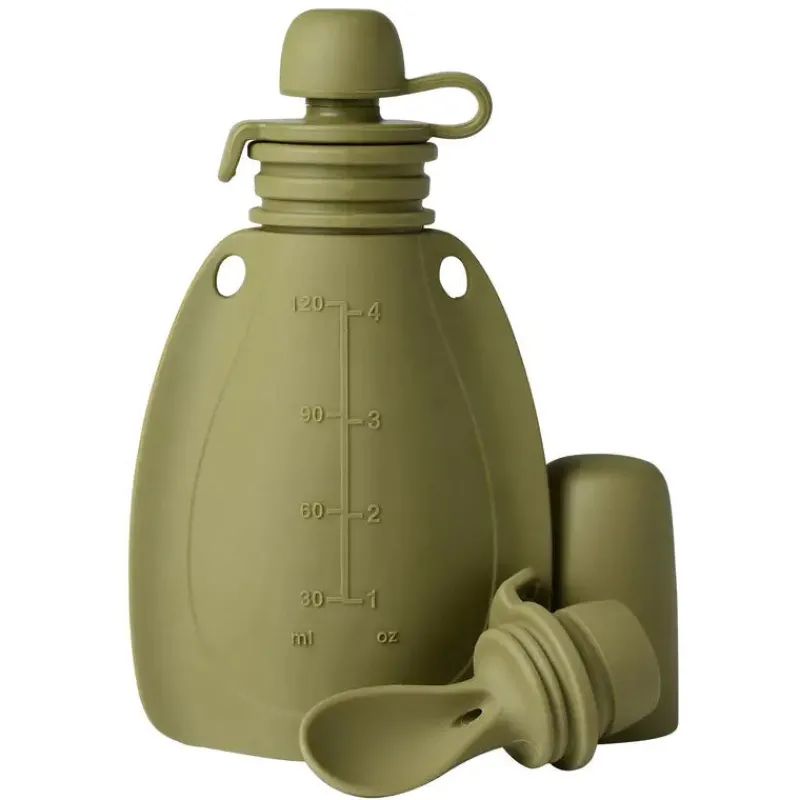 Hot Smoothie flaske m/ske og beskyttelseskappe - Moss Green Sutteflasker &Amp; Tilbehør|Sutteflasker &Amp; Tilbehør