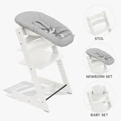 Best Tripp Trapp Bundle - Højstol, Babyset og Newborn - Hvid Børn Højstole|Børnemøbler