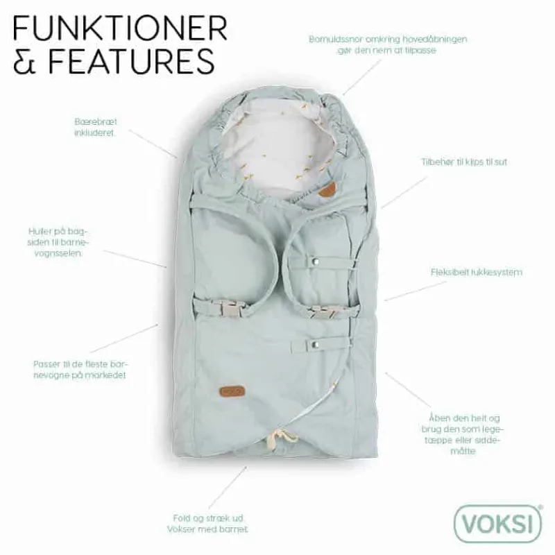 Voksi Carry - Dusty Green Køreposer|Køreposer